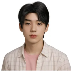 PERRUQUE K-POP DARK REBEL MI-COURT NOIR HOMME