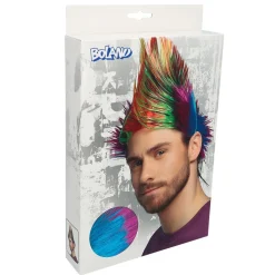 PERRUQUE PUNK CRÈTE MULTICOLORE HOMME