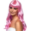 PERRUQUE ROSE CLAIR CHEVEUX LONG