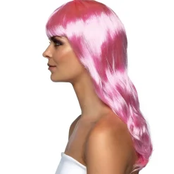 PERRUQUE ROSE CLAIR CHEVEUX LONG