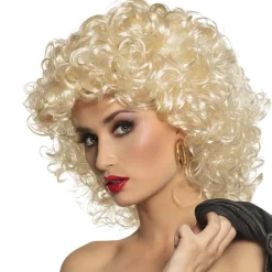 PERRUQUE SANDY GREASE CHEVEUX BOUCLÉS BLOND FEMME