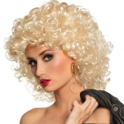 PERRUQUE SANDY GREASE CHEVEUX BOUCLÉS BLOND FEMME