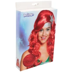 PERRUQUE SIRÈNE CHEVEUX ROUX ÉTOILE DE MER FEMME