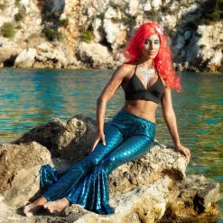 PERRUQUE SIRÈNE CHEVEUX ROUX ÉTOILE DE MER FEMME