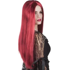 PERRUQUE SORCIÈRE CHEVEUX LONG ROUGE