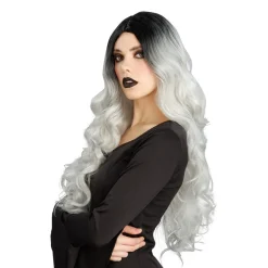 PERRUQUE SORCIÈRE GLAM CHEVEUX GRIS OMBRE FEMME