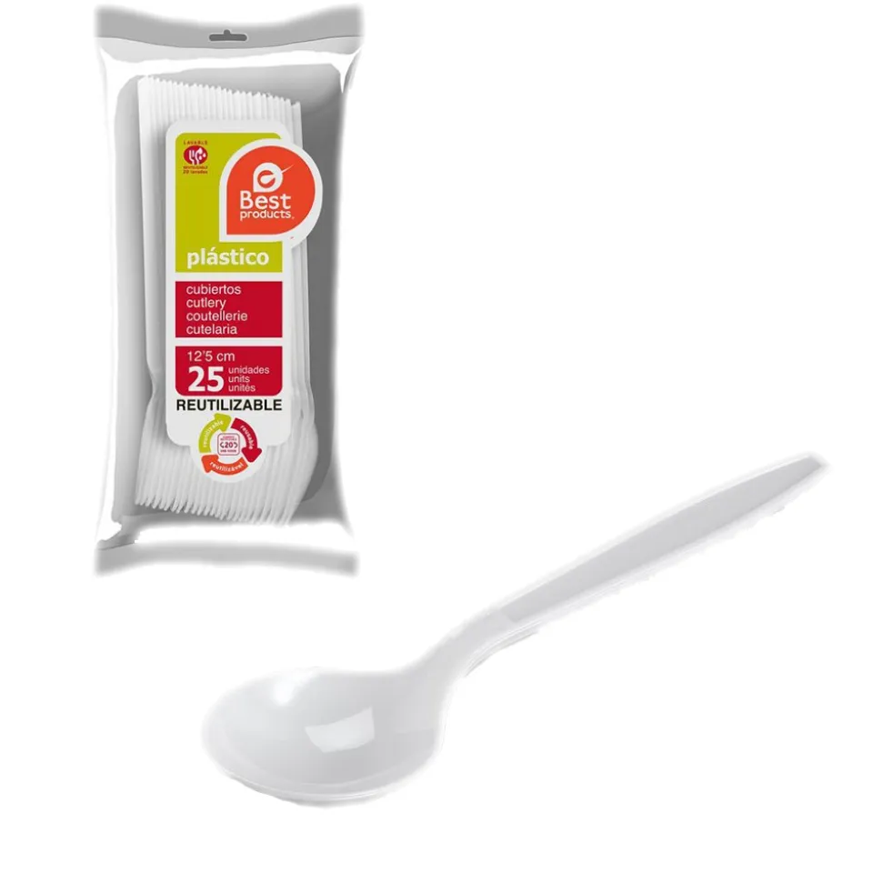 25 PETITES CUILLÈRES 12.5CM BLANC
