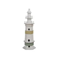 PHARE BOIS DÉCORATIF 38.5CM BLANC