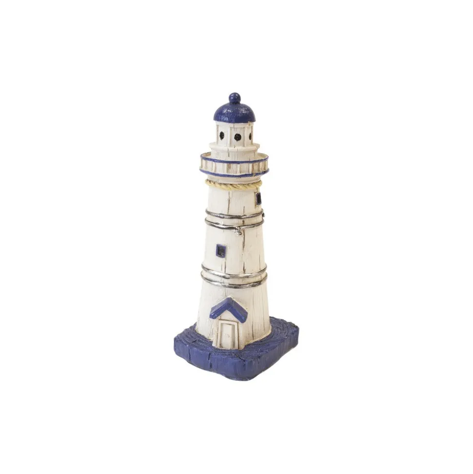 PHARE MARIN RÉSINE DÉCORATIF 15X6X6.5CM BLEU