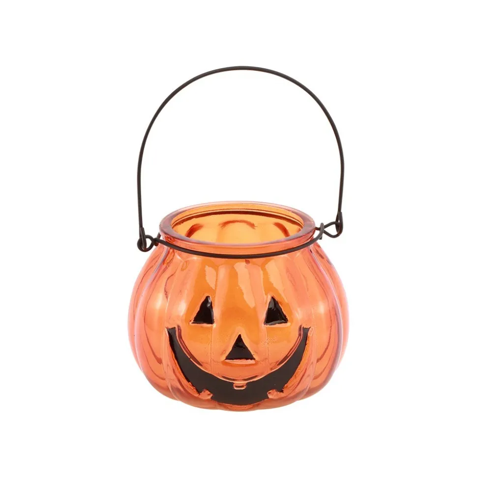 PHOTOPHORE CITROUILLE FRAYEUR VERRE 10CM ORANGE