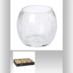 PHOTOPHORE VERRE CRAQUELÉ 7 CM