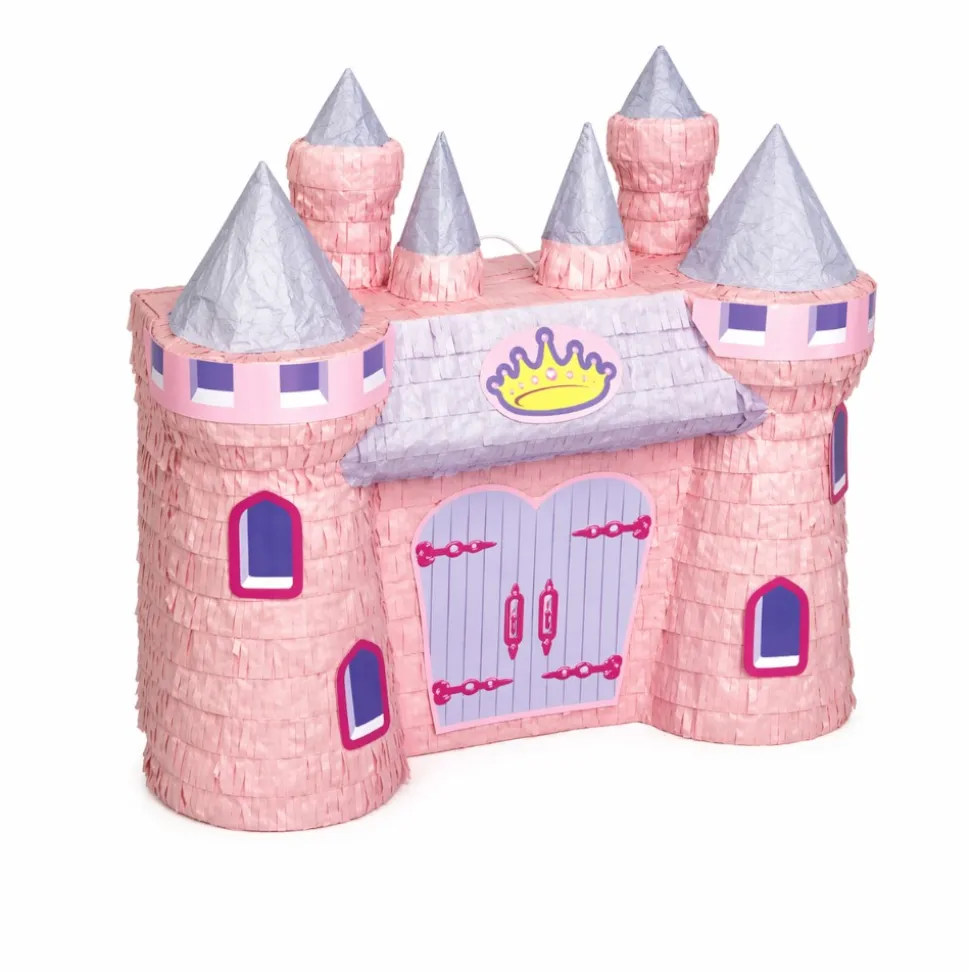 PIÑATA À CASSER CHÂTEAU FORT PRINCESSE ROSE