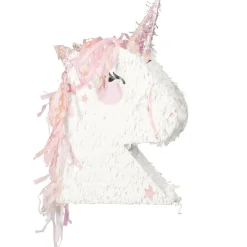 PIÑATA À CASSER PLIABLE LICORNE 41X48X10CM BLANC