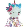PIÑATA À CASSER RONDE TÊTE LICORNE 34X38CM BLANC
