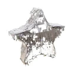 PIÑATA À CASSER ÉTOILE 36CM ARGENT MÉTAL
