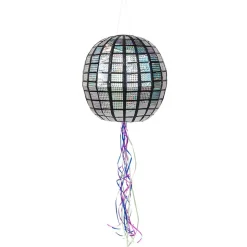 PIÑATA À TIRER BOULE À FACETTES DISCO 30CM
