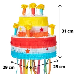 PIÑATA À TIRER GÂTEAU D'ANNIVERSAIRE 34X29CM