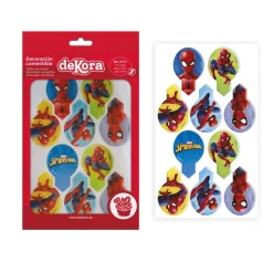 20 PICS AZYME COMESTIBLE SPIDERMAN 6.5X4CM