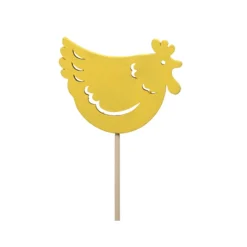 5 PICS BOIS POULE 7CM JAUNE