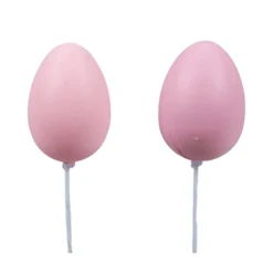 12 PICS OEUF PLASTIQUE COLORÉ 3X4CM ROSE