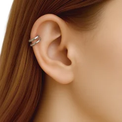 PIERCING DOUBLE FACTICE LÈVRE MÉTAL ARGENT
