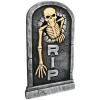 PIERRE TOMBALE RIP SQUELETTE 56X33CM GRIS