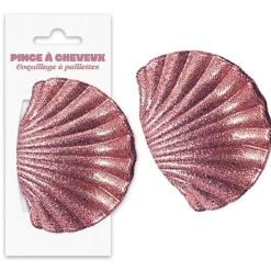 PINCE CHEVEUX PÉTONCLE PLAGE PAILLETTES ROSE