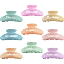 PINCE À CHEVEUX PVC HUMOUR PAILLETTES 10CM COLORÉ