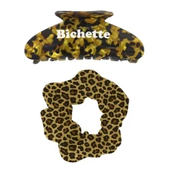 PINCE CHOUCHOU LÉOPARD PEAU ANIMAL PAILLETTES
