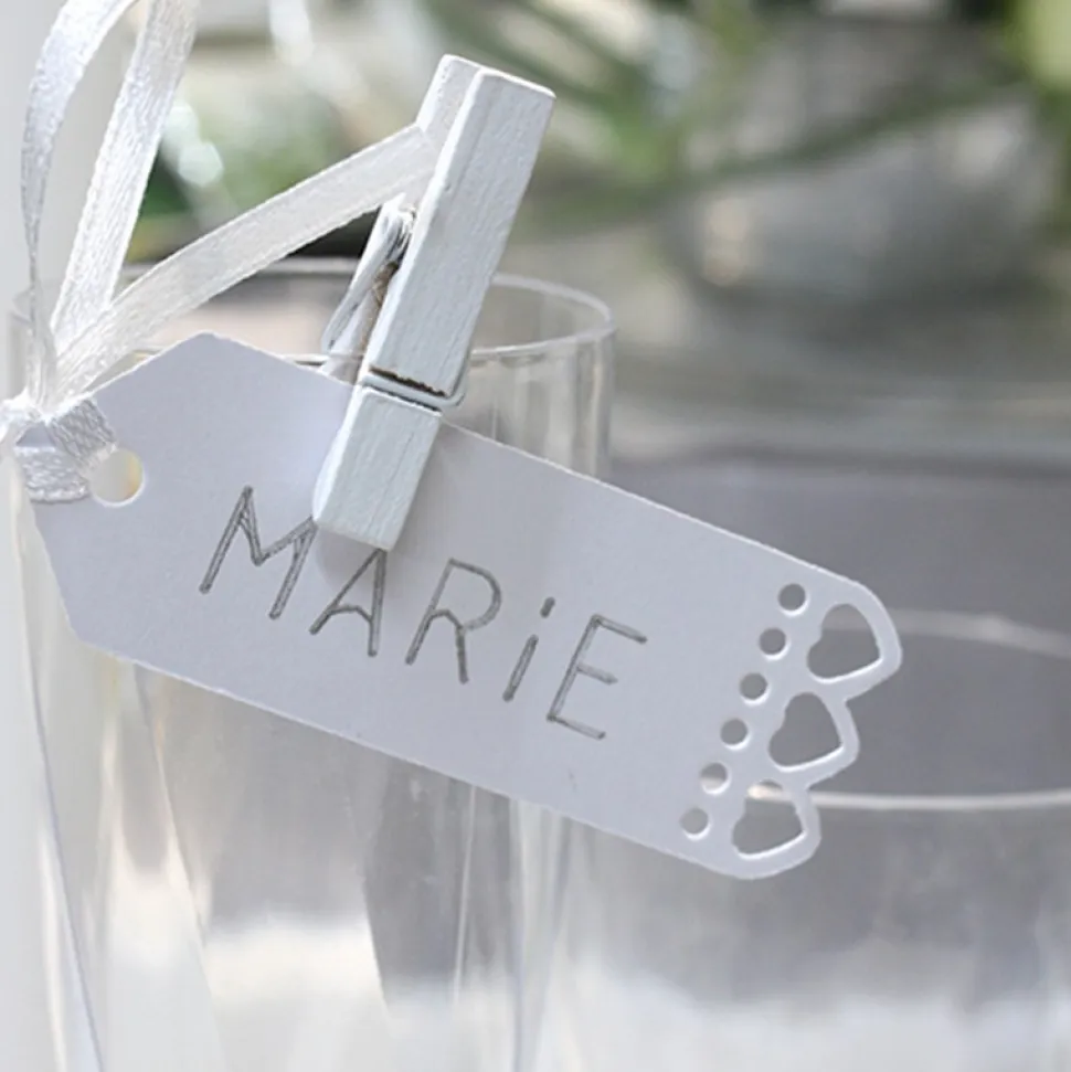 25 PINCES BOIS 3.5CM BLANC