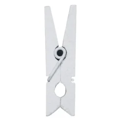 25 PINCES BOIS 3.5CM BLANC