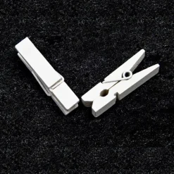 25 PINCES BOIS 3.5CM BLANC