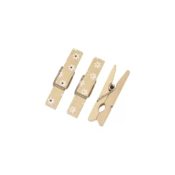 10 PINCES BOIS MARGUERITTE 2.5X1.9X0.8CM NATURE