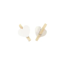 10 PINCES BOIS MOTIF CUR 2.6X1.7CM BLANC