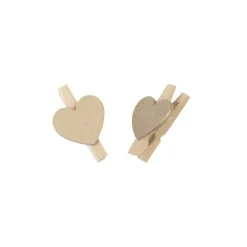 10 PINCES BOIS MOTIF CUR 2.6X1.7CM CHAMPAGNE