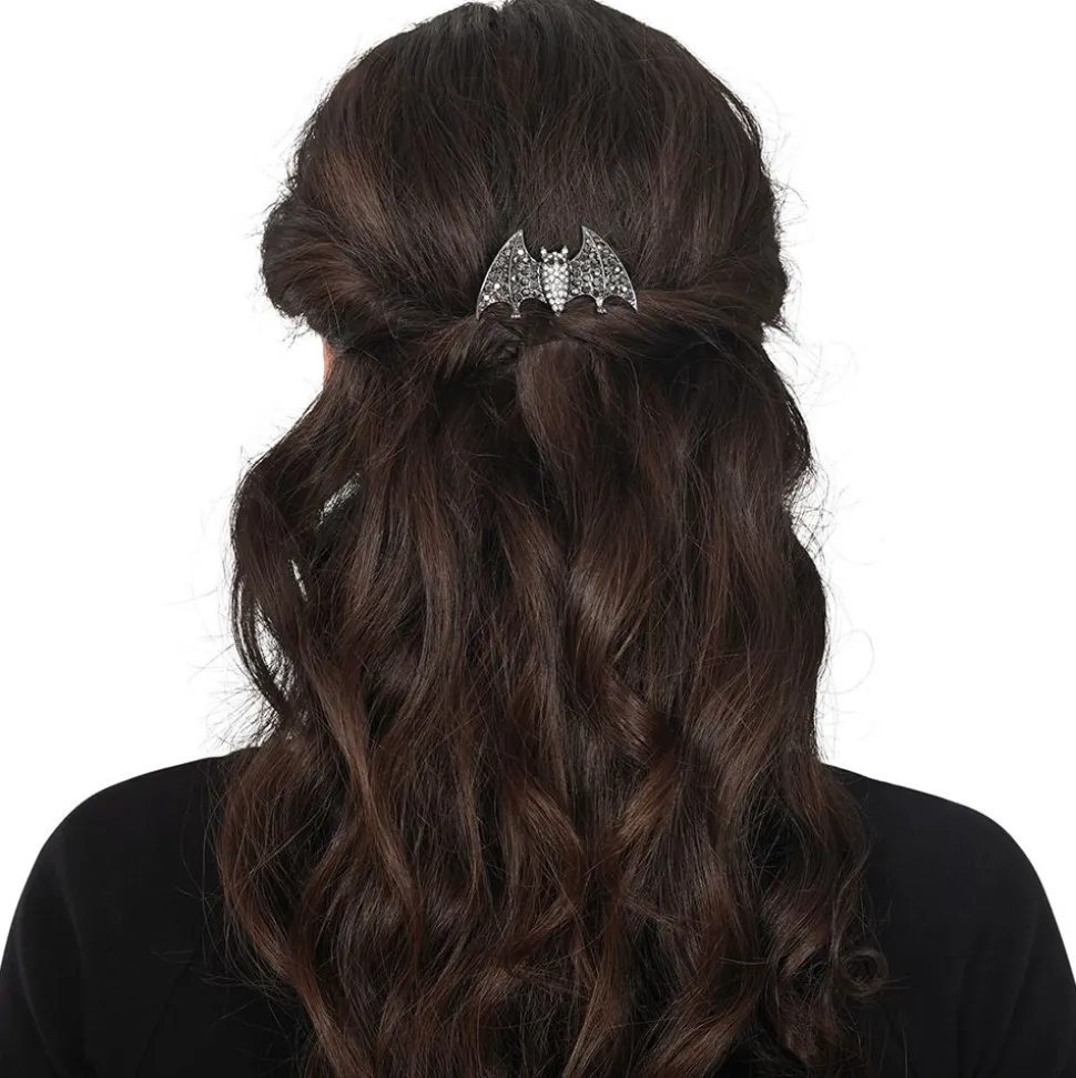 2 PINCES À CHEVEUX CHAUVE-SOURIS STRASS 6-9CM