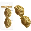 2 PINCES CHEVEUX COQUILLAGE PLAGE PAILLETTES OR