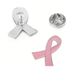 6 PIN'S MÉTAL RUBAN OCTOBRE ROSE 2.8X2.1CM