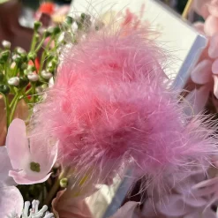 PIQUE BOULE PLUME 8CM ROSE