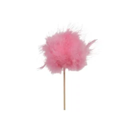 PIQUE BOULE PLUME 8CM ROSE