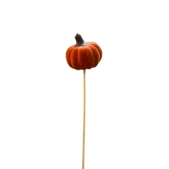 PIQUE CITROUILLE DÉCO VELOURS 5X5.5CM ORANGE FONCÉ