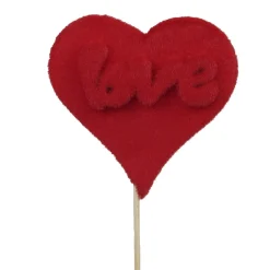 PIQUE CUR VELOUTÉ LOVE 10CM 30CM ROUGE