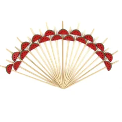 20 PIQUES APÉRO RÉUTILISABLE MOTIF FRUITS FEUILLES