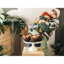 6 PIQUES CAKE TOPPER DINOSAURE JURASSIQUE 8-12CM