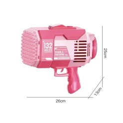 PISTOLET À BULLES DE SAVON BAZOOKA 25X26X13CM ROSE