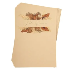 15 PLANS DE TABLE PALM LEAF 14.8X21CM SABLE OR