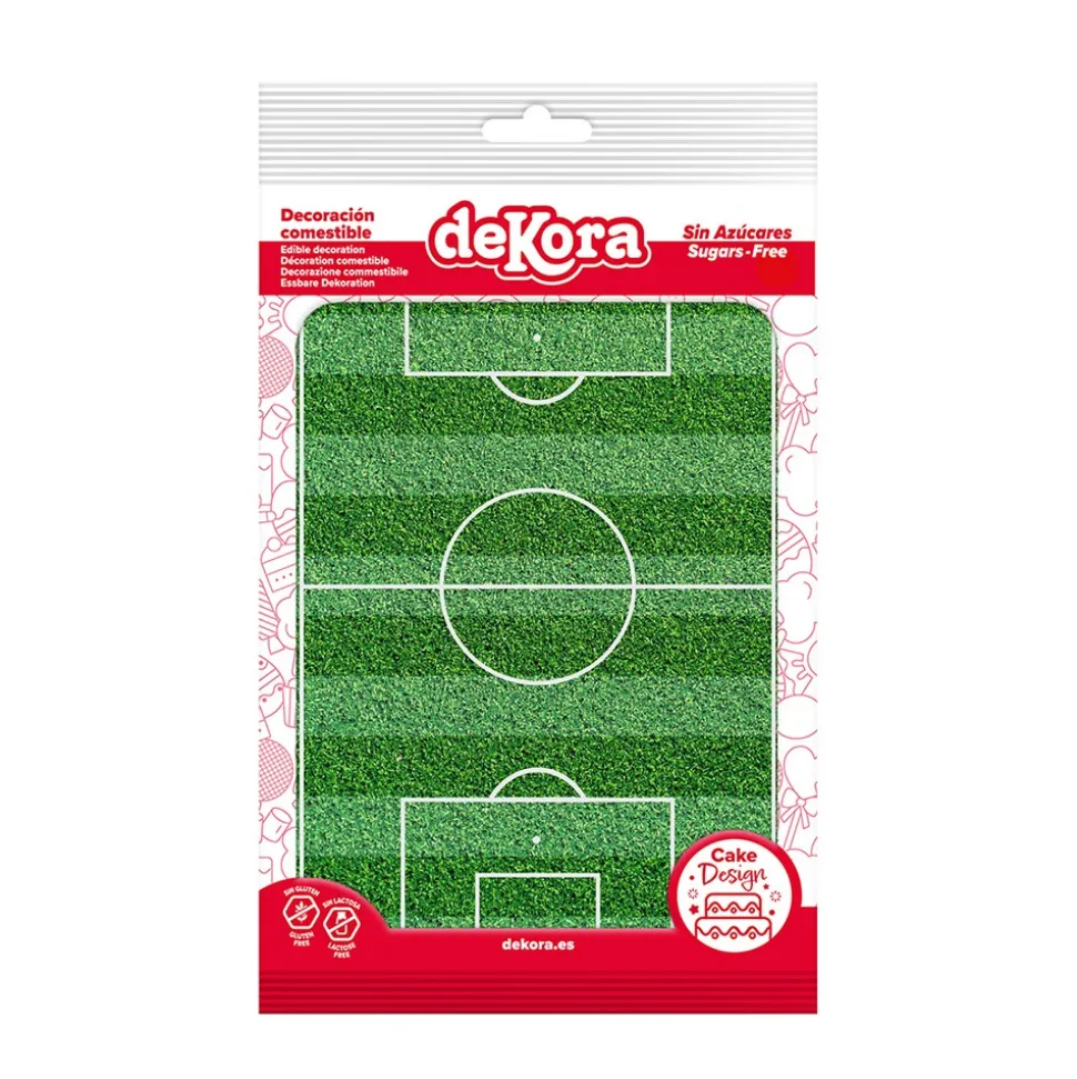 PLAQUE AZYME TERRAIN FOOTBALL DÉCO GÂTEAU A5 VERT