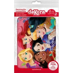PLAQUE COMESTIBLE GÂTEAU 15X21CM PRINCESSES