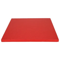PLATEAU À GÂTEAU CARRÉ 30CM ROUGE
