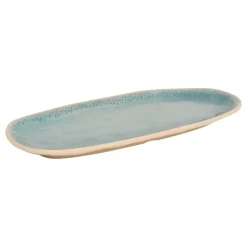 PLATEAU MÉLAMINE OVALE 31X15.6X2CM TURQUOISE